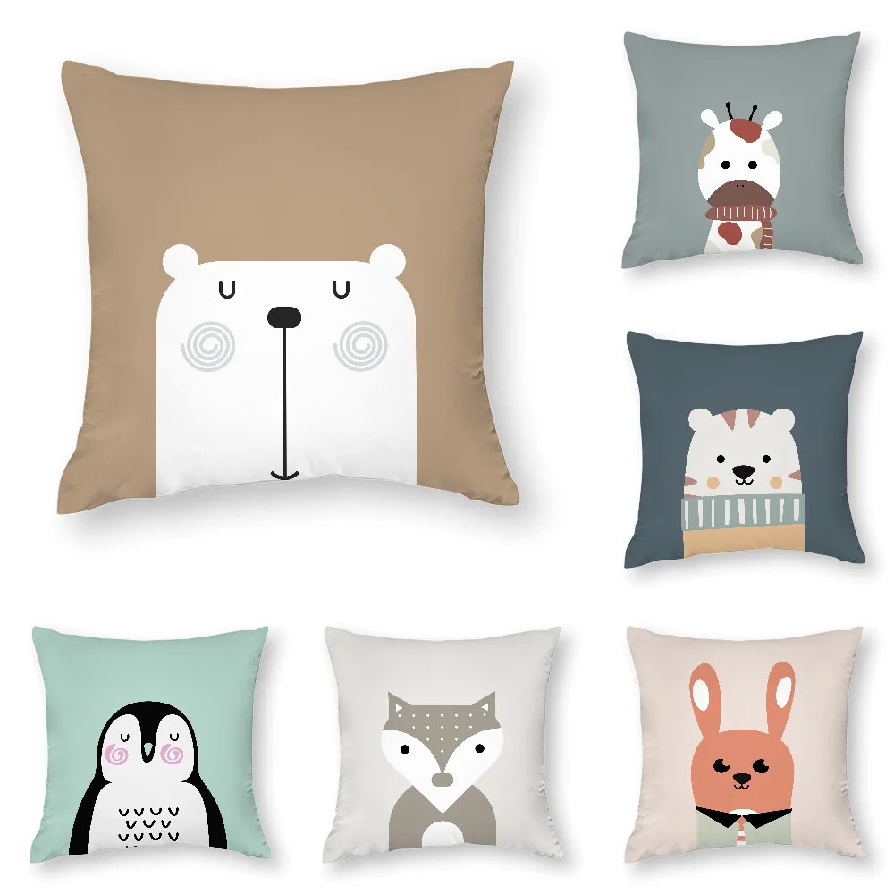 

Cute Animal Nursery Art Pillow Case 3D Print Polyester Fiber 45*45 cm Home Sofa Throw Pillow Cover Decoration Festival Gift