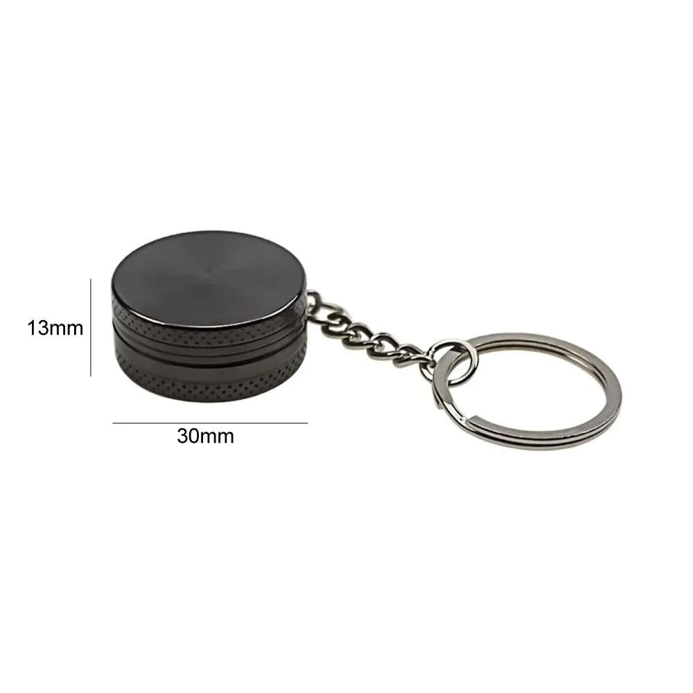 30MM Herb Tobacco Grinder Crusher with Keychain 2-layers Cigarette Grinder Spice Cigarette Herb Tobacco Grinder Hand Miller