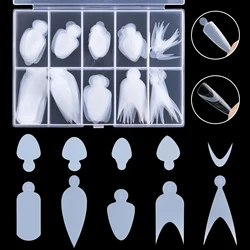 TP 60/120pcs Reusable French Nail Silicone Mold for Duet System Nail Dual Form Nail Gulde Line Forma Sticker for French Manicure