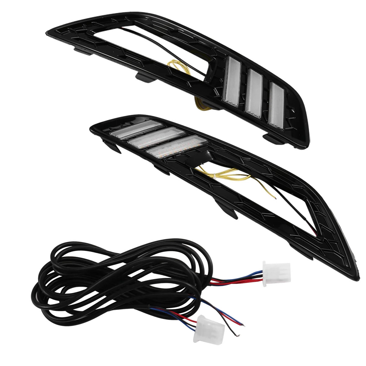 

NEW_1 Pair Car LED Daytime Running Light Yellow Turn Signal