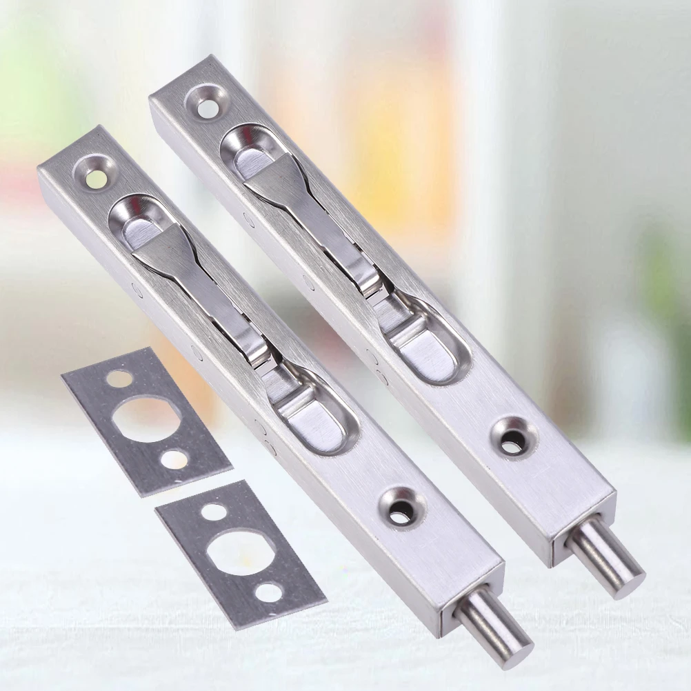

2pcs Fire Door Latch Easy Installation Security Locks Thin Bolt Accessories Stainless Steel Door Buckle Home Safety Strong