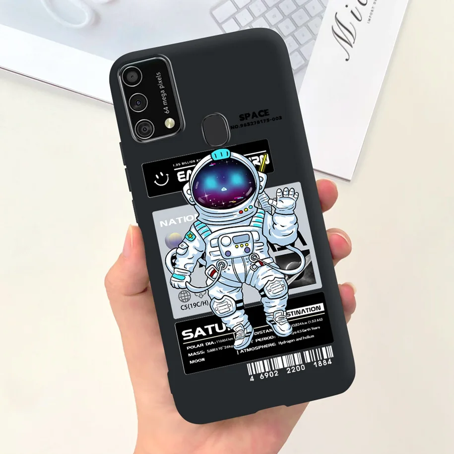 Dla Samsung Galaxy M21 pokrowiec SM-M215F uroczy astronauta kreskówka smukły miękki silikonowy pokrowiec na telefon Samsung M31 Prime M 21 M 31 Funda