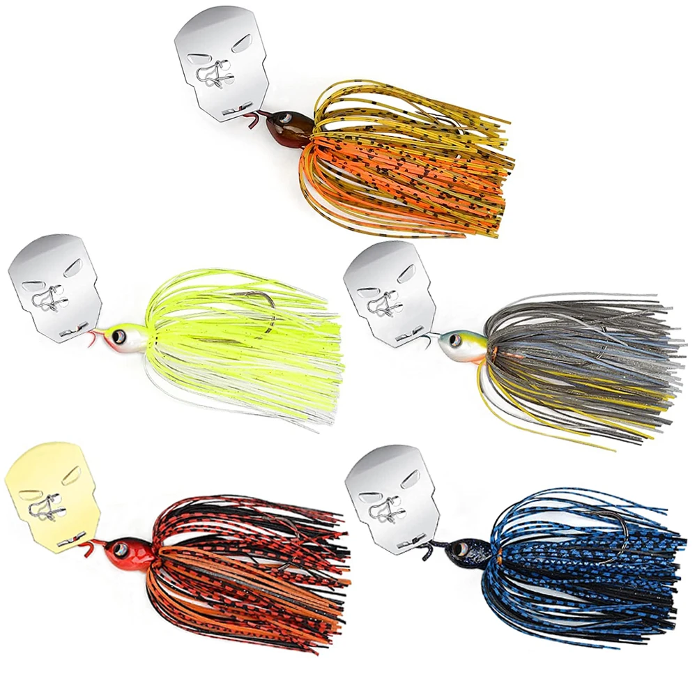1-5Pcs Chatterbait 16g 19g Angeln Lockt Pesca Silikon Röcke Wobble Klinge Löffel Gummi Jig Kopf haken Draht Swimbait Spinner Köder – Detail 14
