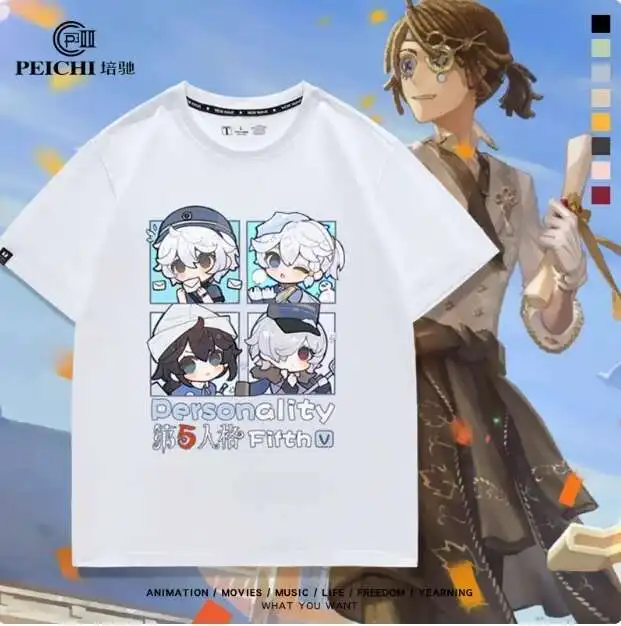 

Anime Identity Ⅴ Frederick Kreiburg Edgar Valden Short Sleeve T-Shirt Summer Cosplay Costume Casual Student Loose Tops anime