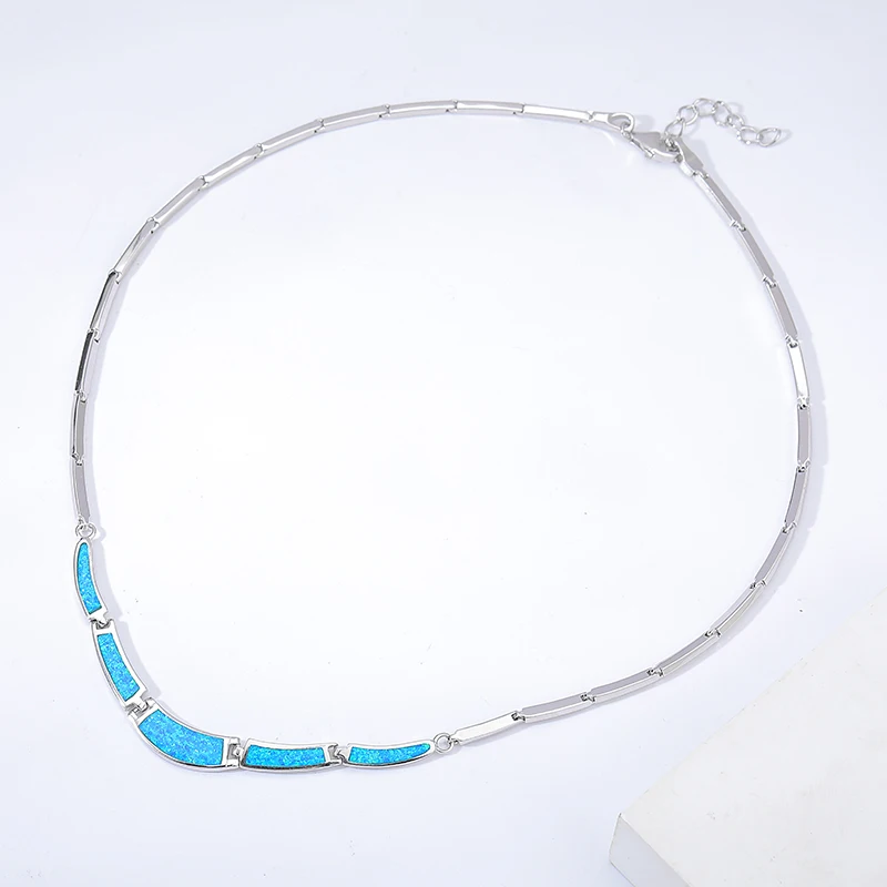 MYOP Bright Warm Single Piece With Low-Key 2023 Jewellery 925 Sterling Silver Opal Necklace