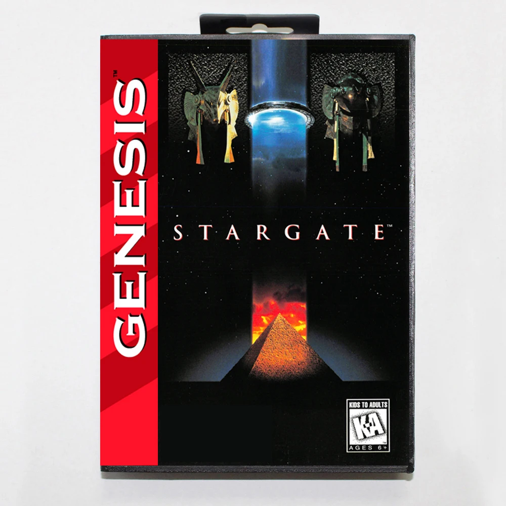 STARGATE MD Game Card with Custom US Box for 16 Bit Sega Megadrive Genesis Console