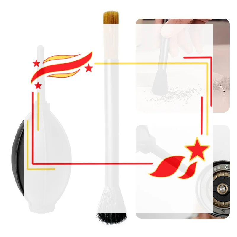 2/3pcs Coffee Grinder Cleaning Tool Kit Measuring Spoon Air Blower Cleaning Brush for Espresso Grinder Equipment Maintenance