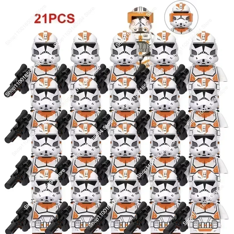 

Hot Toys Star Wars 21Pcs Clone 212th Attack Battalion Trooper airborne troops Block501st Legion Captain cody MiniFigures Toys