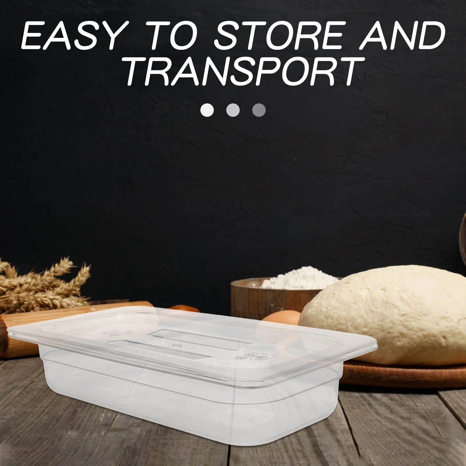 حاوية عجين البيتزا المدمجة صندوق تخزين شفاف للحفاظ على النضارة، استخدام متعدد الاستخدامات كصندوق بيتزا متين وسهل التنظيف