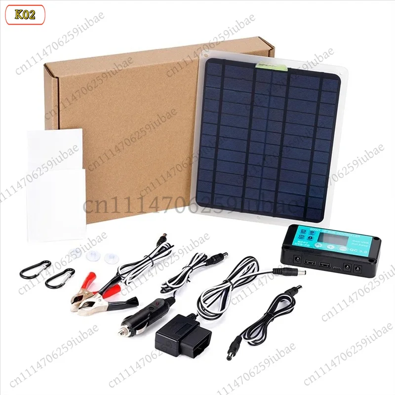 LK 20W Solar Panel 12V 10A Battery Controller OBD Plug for Car Vehicle Outdoor Charger, Replacement Parts