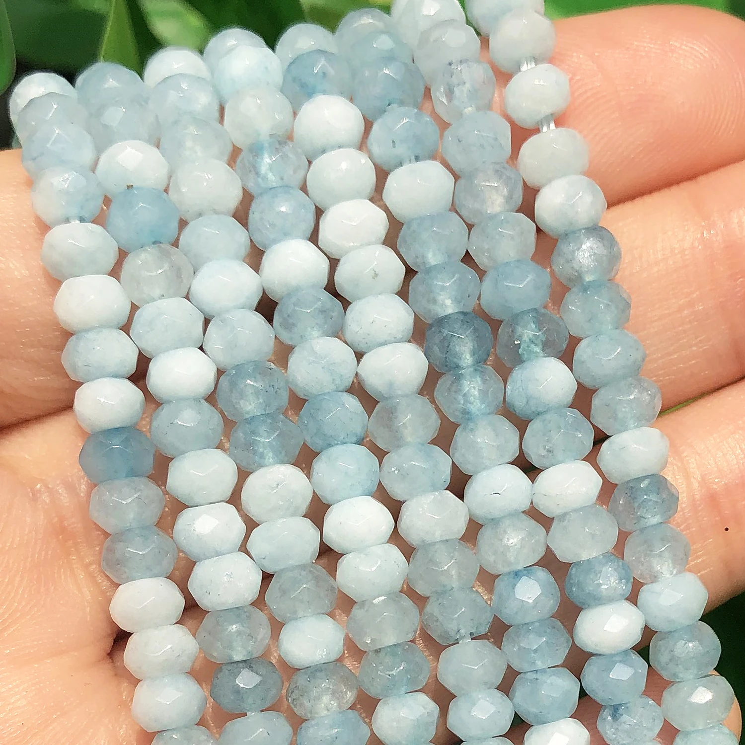 3x5mm Natural Aquamarines Rondelle Stone Beads Faceted Loose Spacer Beads for Jewelry Making Diy Bracelet Earrings Accessories