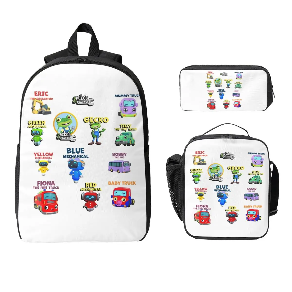 Garage Geckos Pack 13 Gecko For Garage Geckos Backpack BookBag School Bag Laptop Shoulder Bags 3ps Lunch Bag Pencil Case