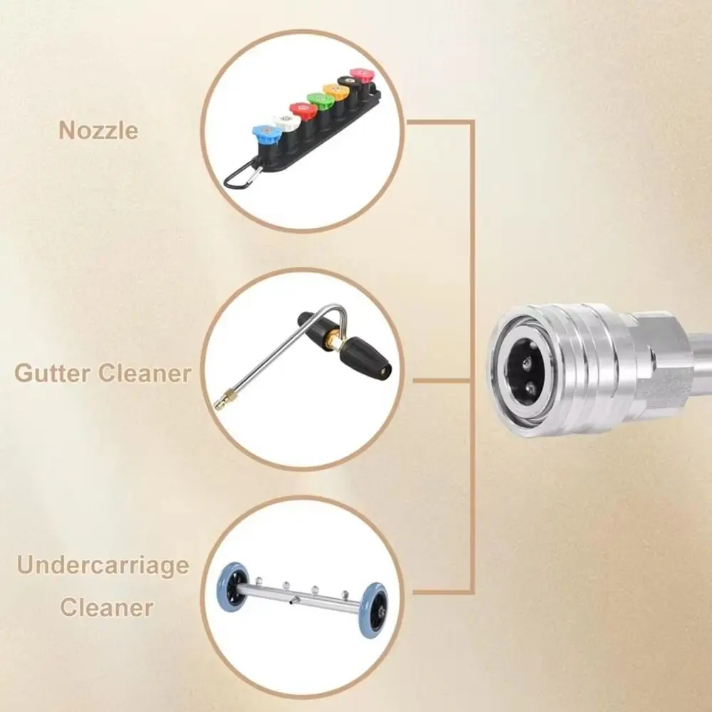 1Pcs 40cm Pressure Washer Extension Wand Stainless Steel 1/4 Inch Quick Connector Pressure Washer Spray Lance Rust Resistant