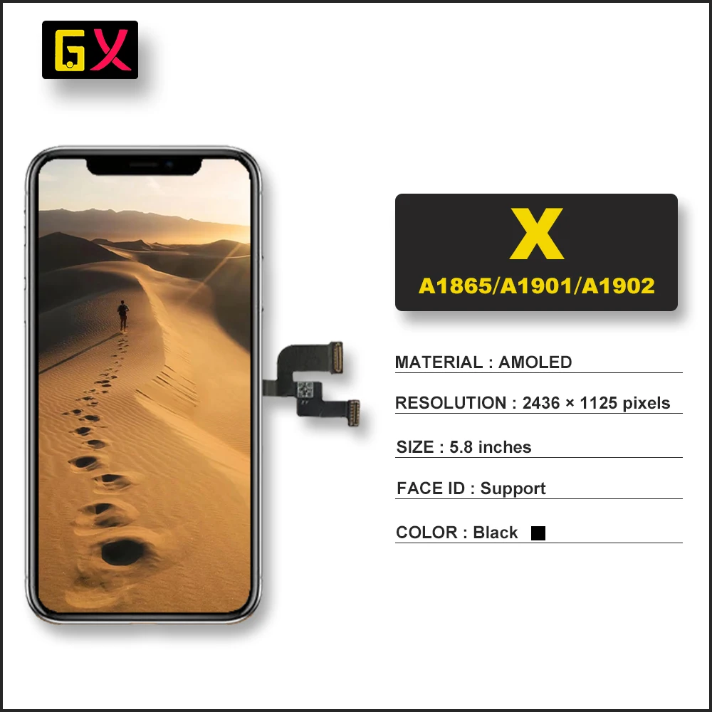 GX Screen Touch Screen Digitizer Assembly for iPhone X XSMAX OLED Display,No Dead Pixel Replacement Parts+Fast Delivery