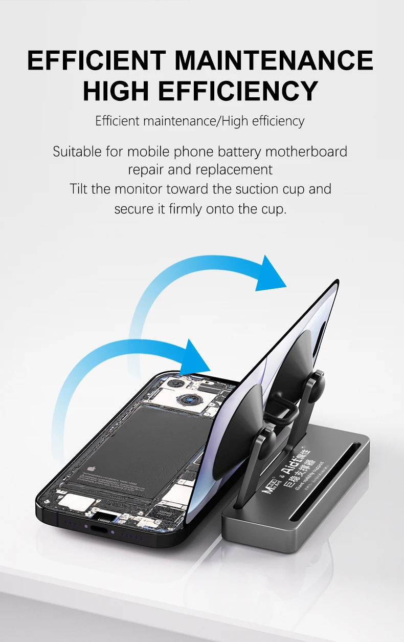 MaAnt M095 Riesiger stabiler Stützständer für die Reparatur von Mobiltelefonen, starke Saugkraft, Motherboard-Entfernungsständer, seitliche Montage-Klemmvorrichtung – Detail 7