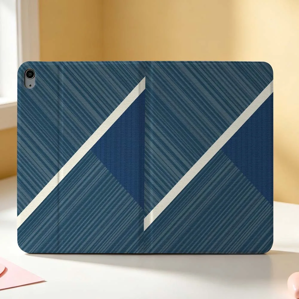Diagonal Stripe Pattern Pen Tray For Apple iPad Pro Mini A16 A17 A14 4 5 6 7 6th 12th Gen 9.7 12.9 11 13 M4 inch Tablet Case