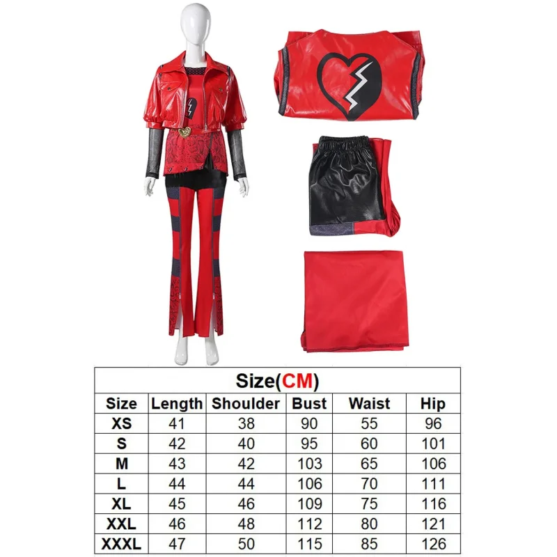 Costume de déguisement de princesse rouge pour le film Descendants 2026, perruques de cosplay fantastiques, vêtements pour femmes adultes, tenues de fantaisie pour jeux de rôle