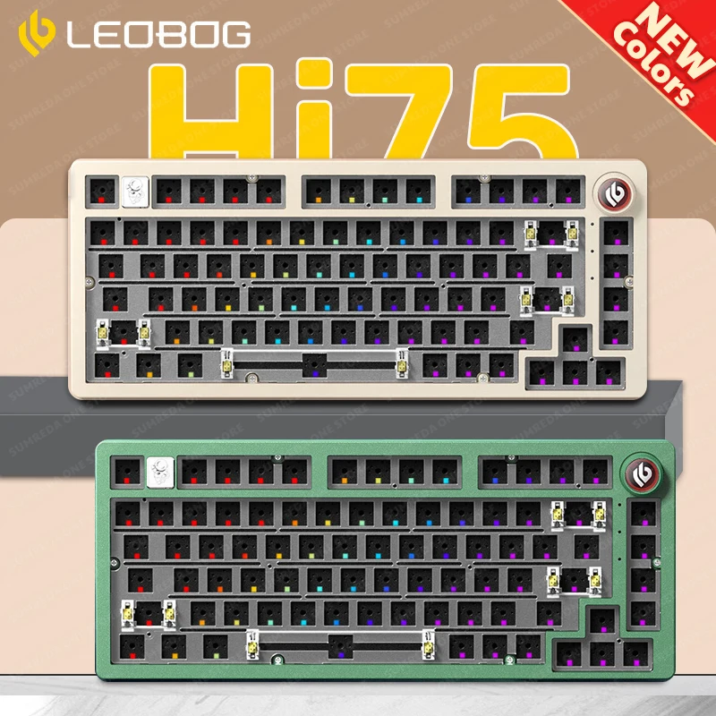 

LEOBOG Hi75 Mechanical Keyboard Aluminum Kits Multifunctional Knob Hot Swap Wired Gaming KeyboardRGB Gasket Pc Gamer Mac Office