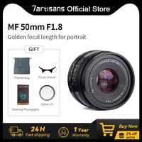 7artisans 50mm F1.8 APS-C Large Aperture Portrait Prime Lens For Sony E A6000 Fujifx X-T4 X-A10 XT30 Micro 4/3 E-M1 GH1 GH3 G85