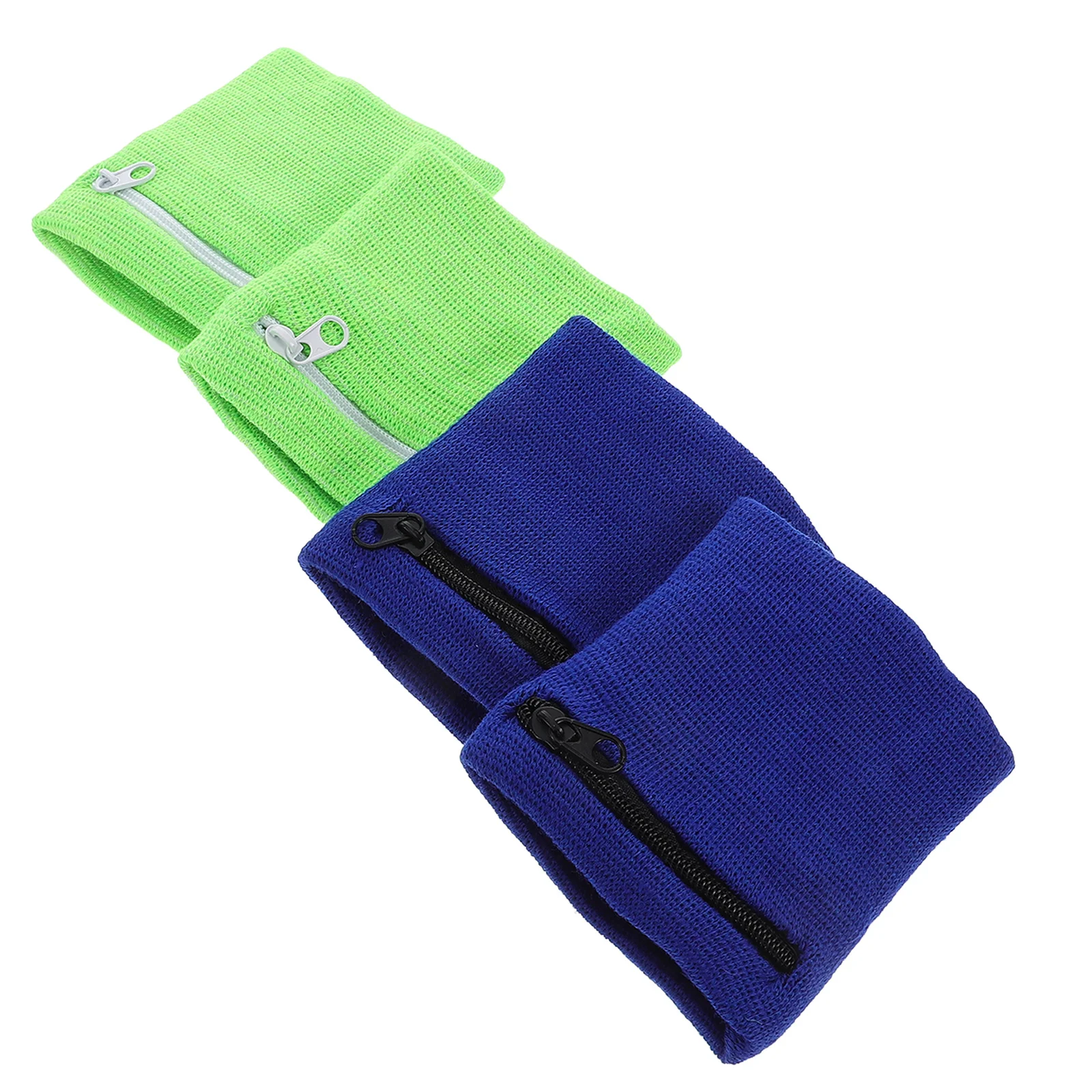 

4Pcs Wrist Sweatbands with Zipper Pouch Cotton Sports Bands for Men Women Workout Gym Sport Wristbands Wrist Bands Sports
