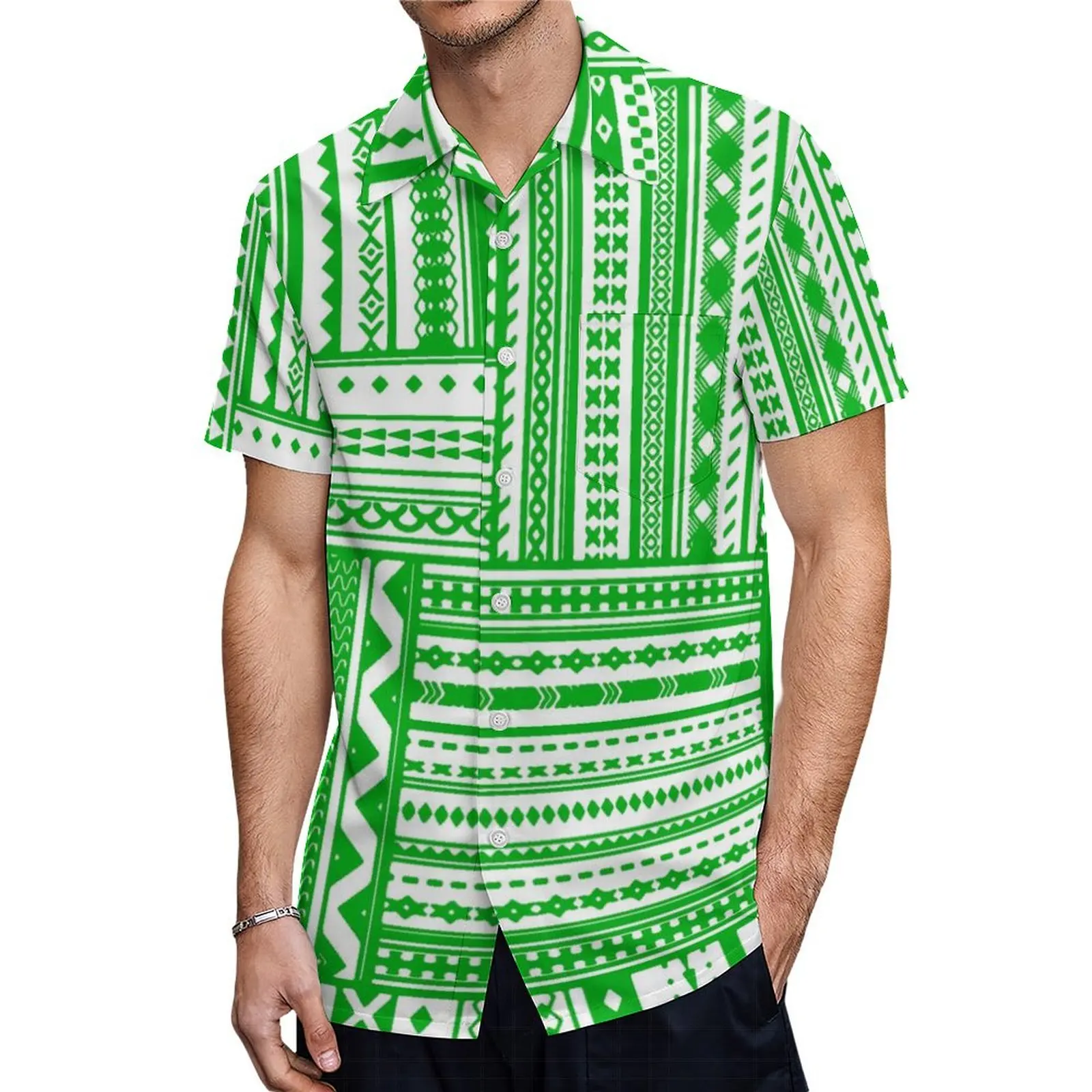 Vestido de vaina con cuello en V para mujer, traje de dos piezas, camisa étnica fijiana para hombre, traje para parejas, estilo Tropical polinesiano