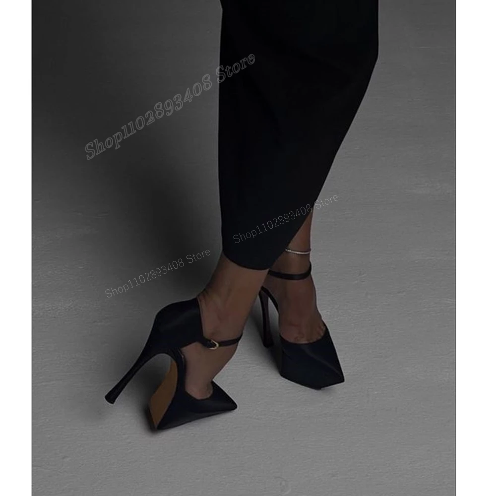 Black Silk New Design  Platform Pumps Pointed Toe Fashion Sexy Stiletto High Heel Women Shoes 2024 Spring Zapatos Para Mujere