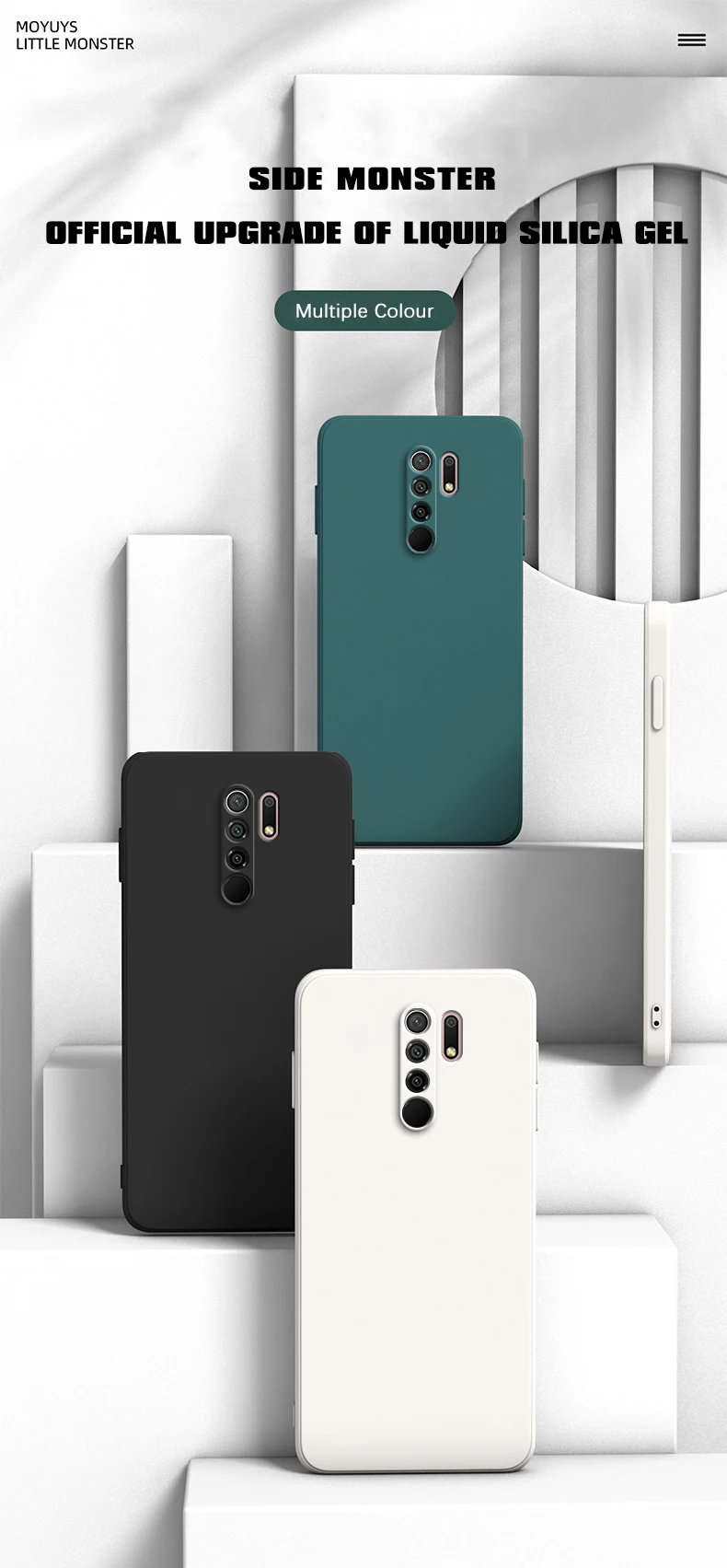 Original Square Liquid Silicone Case for Xiaomi Redmi 9 9A 9i 9T Power Camera Protective Cute Phone Back Cover Redmi9 T Fundas