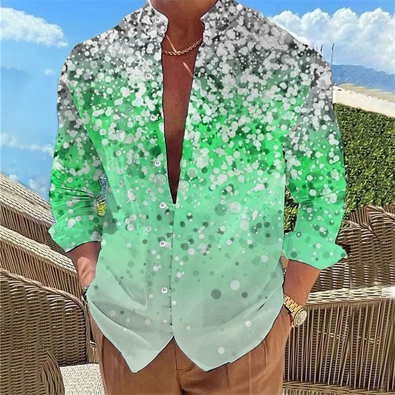 Men's Shirt Pink Blue Green Fashionable Popular Floral Casual Outdoor Street Tops Men's Plus Size US Sizes XS-6XL