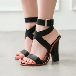 Women's Gladiator Sandals High Heels Summer Shoes For Women Flip Flops Ankle Cross Straps Party Dance Shoes Big Size Footwear