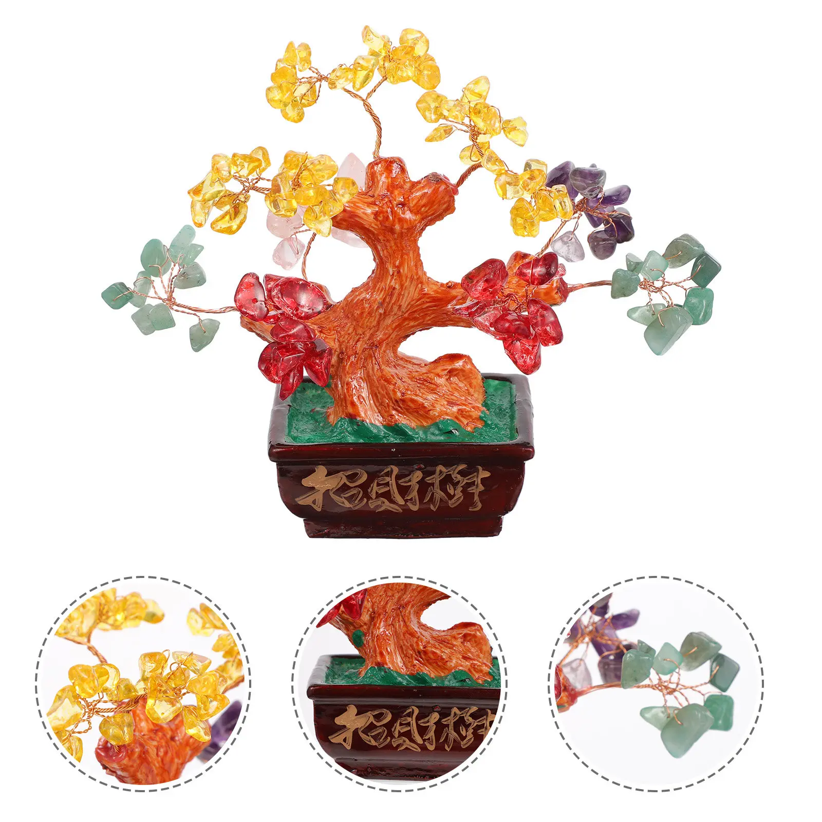 

1 шт. Хрустальное денежное дерево, настольное украшение в стиле бонсай, дерево удачи, декор по фен-шуй, символ богатства и процветания