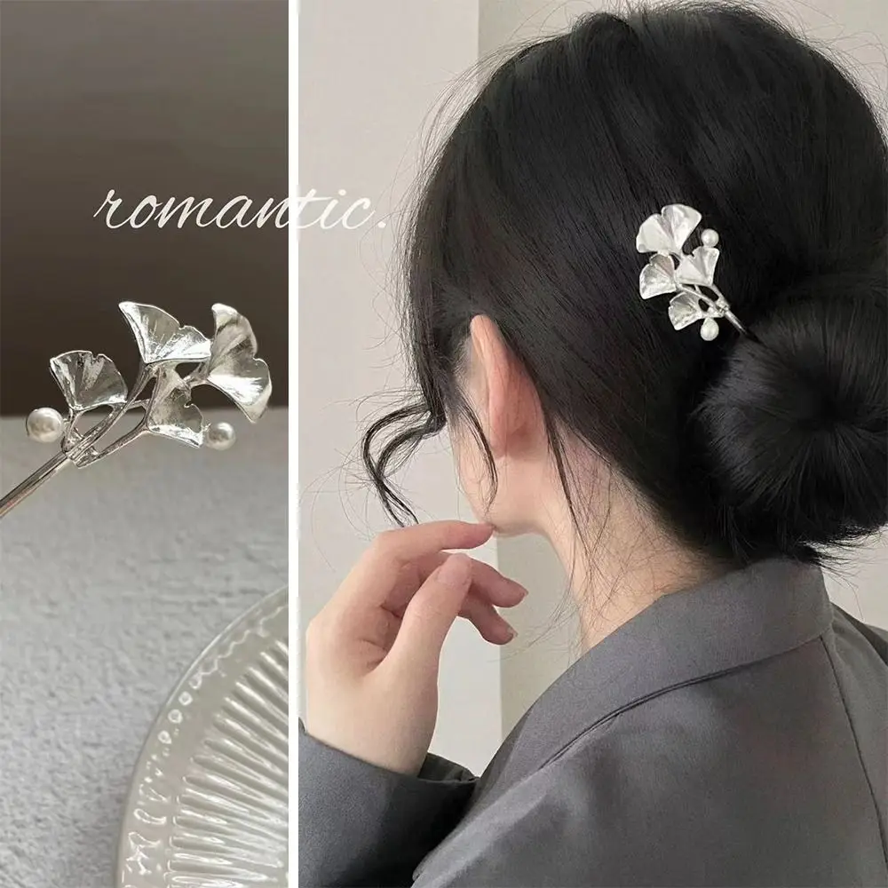 Stile cinese foglia di Ginkgo bastoncini per capelli gioielli acconciatura fai da te bacchette forcine copricapo accessori per capelli donna