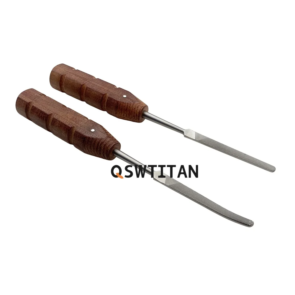 Orthopedic Bone File Stainless Steel Bone Grind Orthopedic Surgical Instrument with Wooden Handle