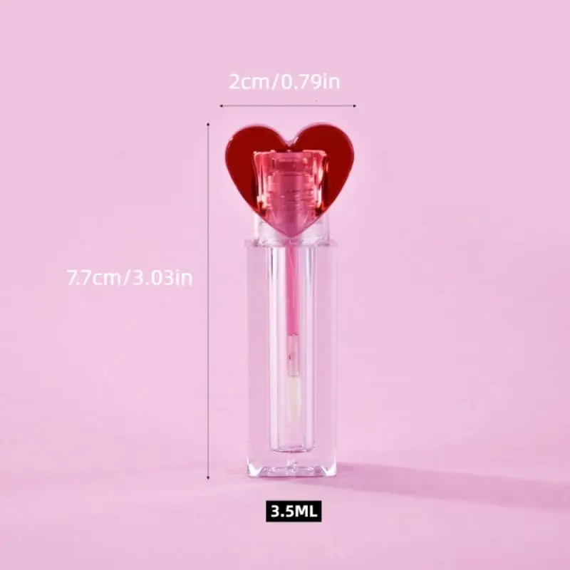 1 قطعة أنبوب ملمع الشفاه الفارغ القابل لإعادة الملء 3.5 مللي مستحضرات التجميل لطيف على شكل قلب واضح فرشاة كبيرة ملمع الشفاه أنابيب التعبئة والتغليف الحاويات #6