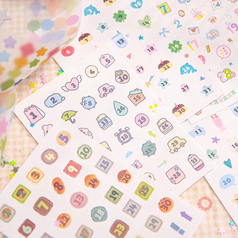 Kawaii Cartoon Cream Planet Half Sugar Plan Die Cutting Sticker Creative Planner Handbook Decoration DIY Diary Scrapbook Sticker