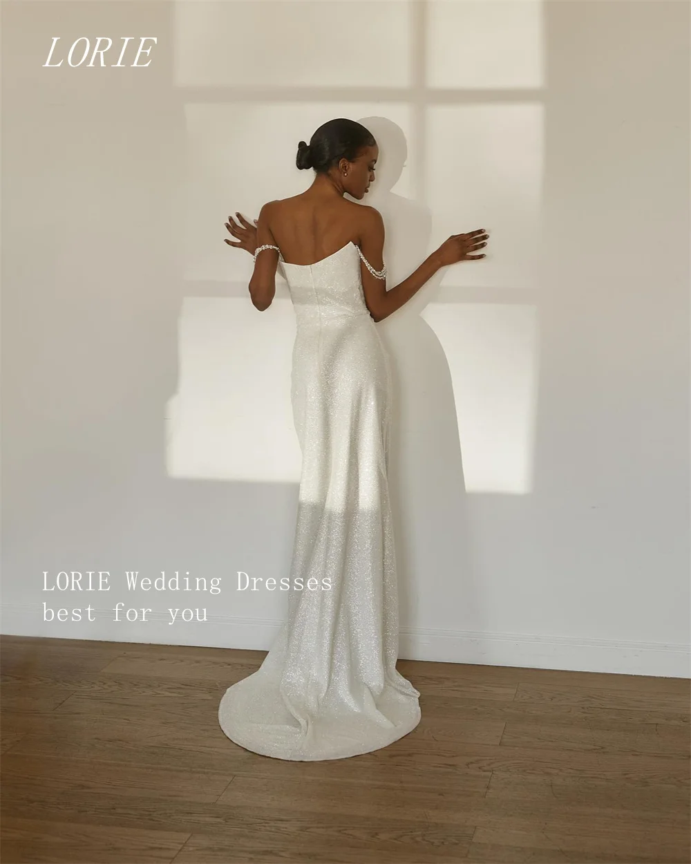 LORIE Luxury Mermaid Civil Wedding Dress Shining Bridal Dresses Beading Off The Shoulder Engagement Wedding Gown Customized 2026