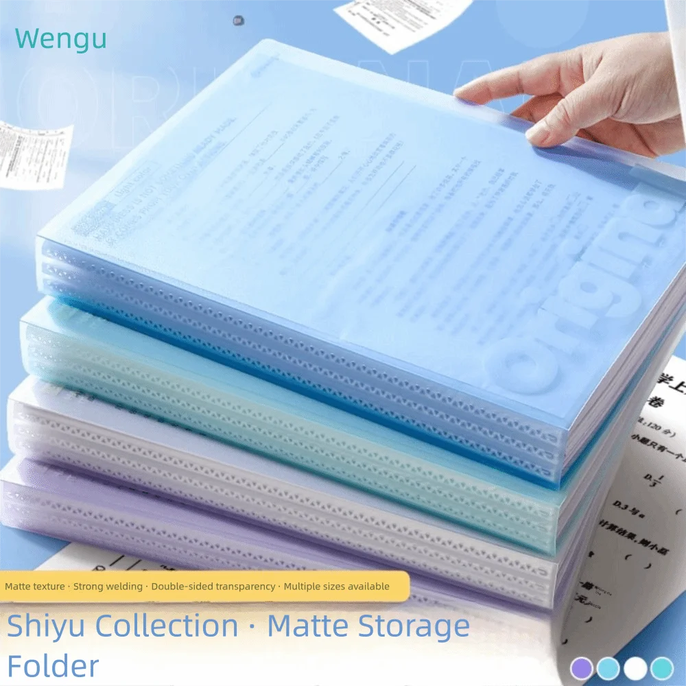 

20 Pages A4 File Folder Large Capacity Waterproof Vertical Hand-held Bag Data Sorting Storage Bag for School Office Supplies