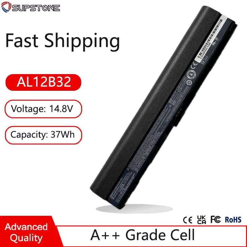 New AL12B32 Laptop Battery For Acer Aspire One 756 725 V5-171 V5-121,V5-123,V5-131,C710 B113-M TravelMate TMB113 AL12X32 AL12A31