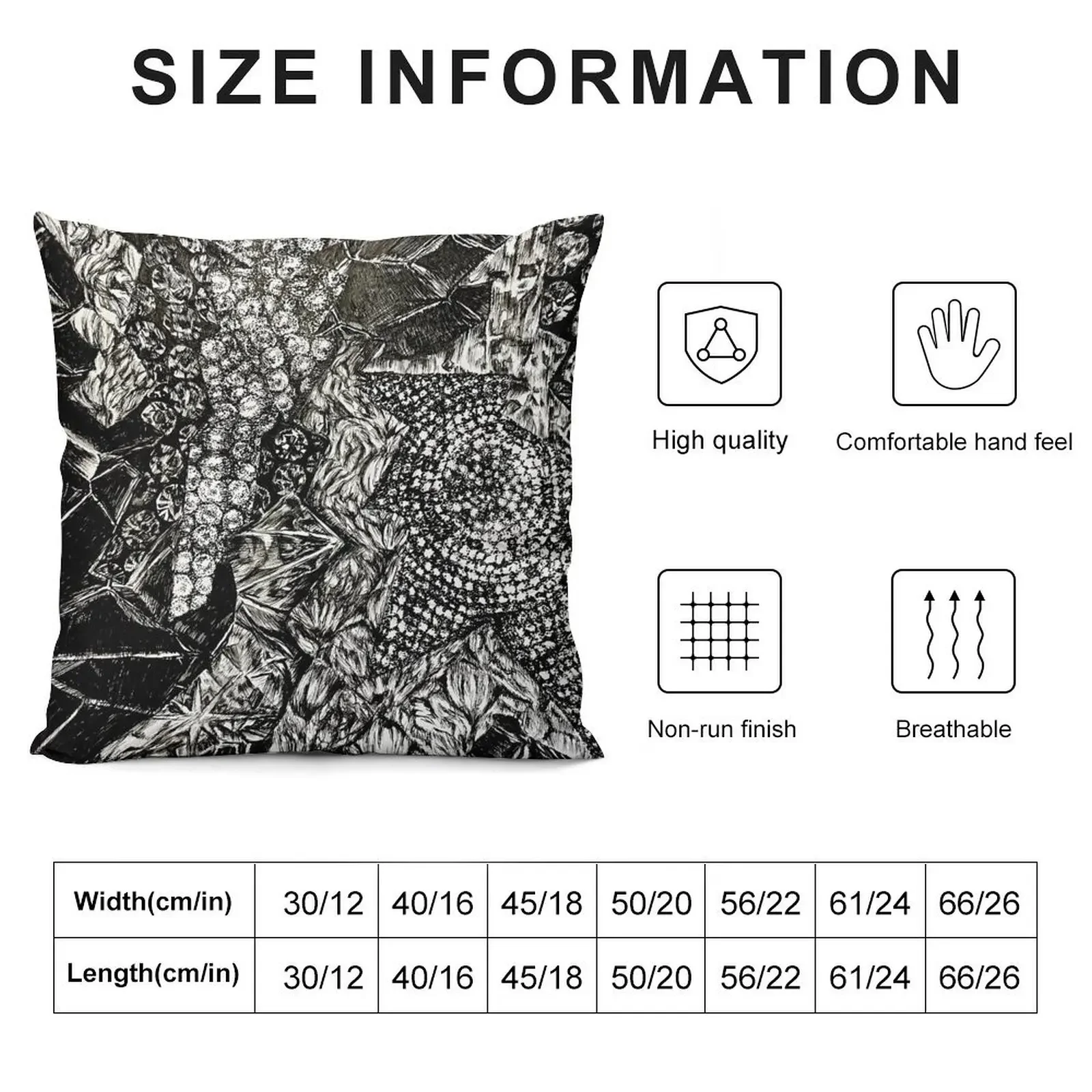 Ink drawing of different textures Throw Pillow Pillow Case Christmas Pillowcase Cushion Decorative pillowcase pillow