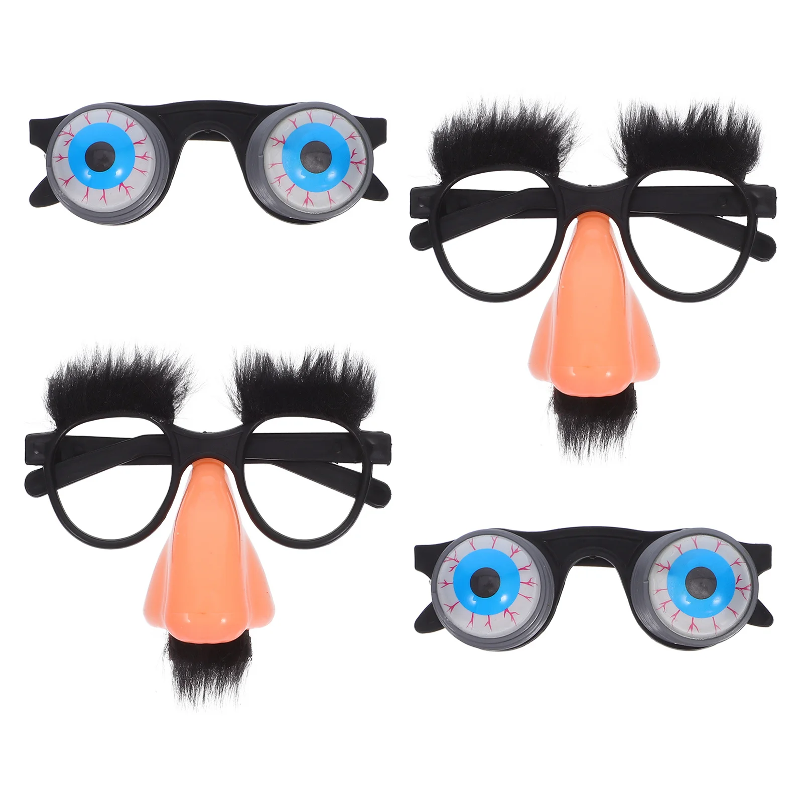 

4 шт., забавные очки на Хэллоуин, весенние очки с большим носом, вечерние очки, реквизит для розыгрыша для костюма, косплей, праздничные вечерние очки