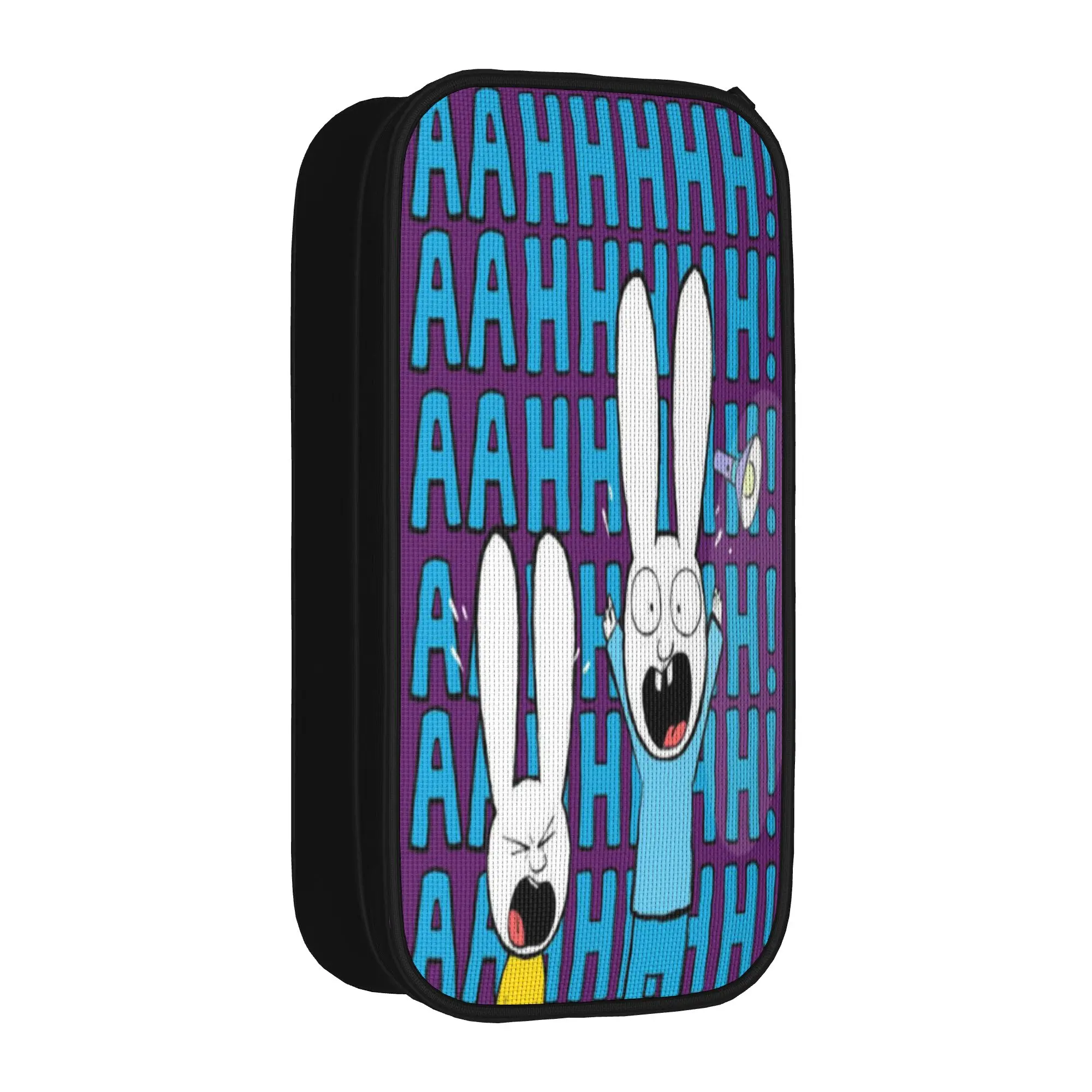 Large-capacity Pencil Case Simon Super Rabbit School Supplies  Double Layer Pencil Box Girl Make Up Bag Perfect Gifts