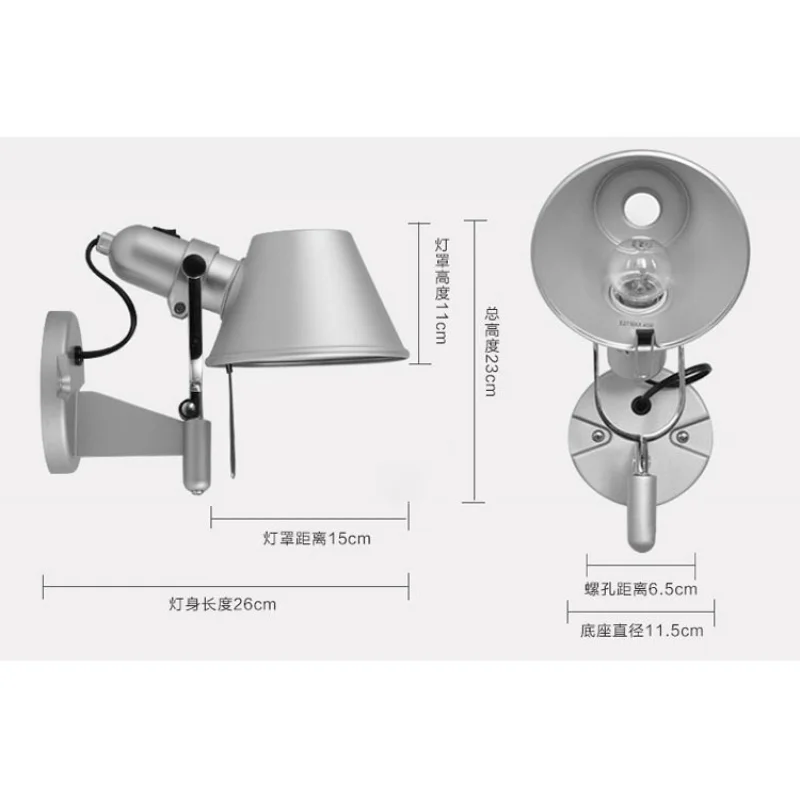 Industrial Style Wall Lamp Living Room Bedroom Bedside Study Rocking Folding Retro Reading Wall Lamp