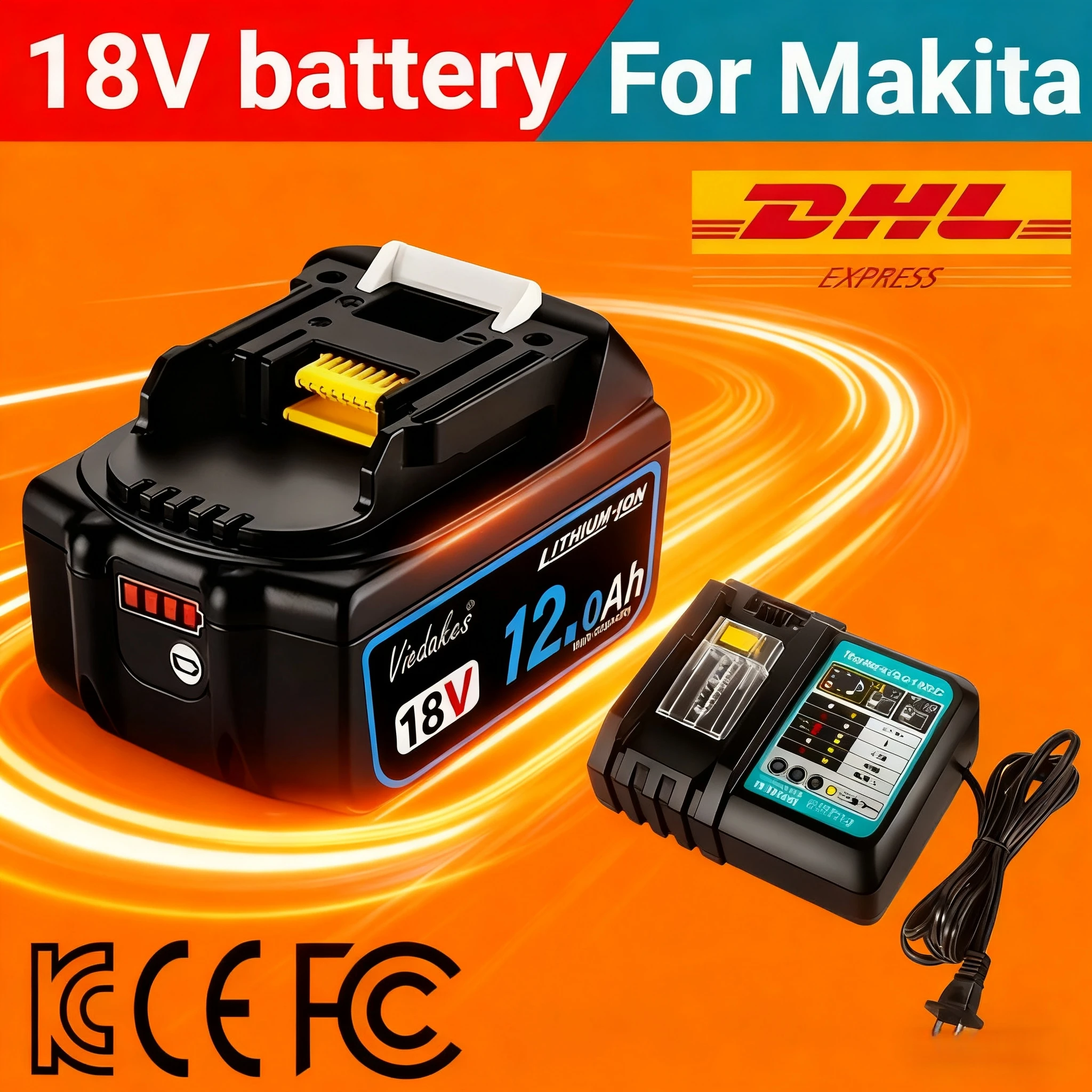 

Original for Makita 18V Battery, 18V tool Battery for Makita drill DGA404 DTD173 DDF487 DTW700 DRT52 DHP489 DJV182 HR140Z