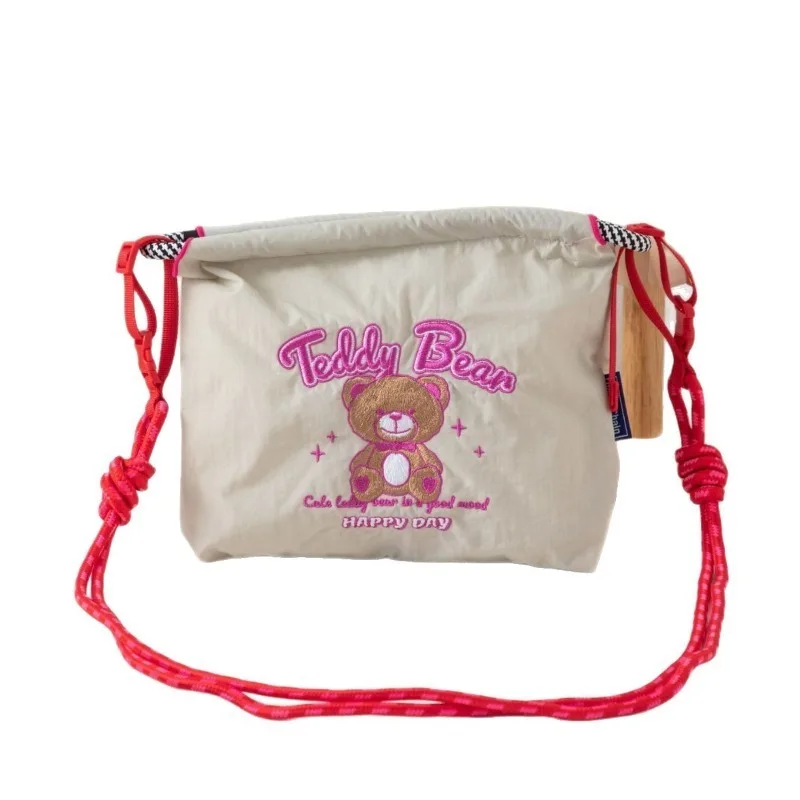 2025Y2K حقيبة قماش صيفية جديدة للنساء بكتف واحد مطرزة حقيبة يد ذات سعة كبيرة #4