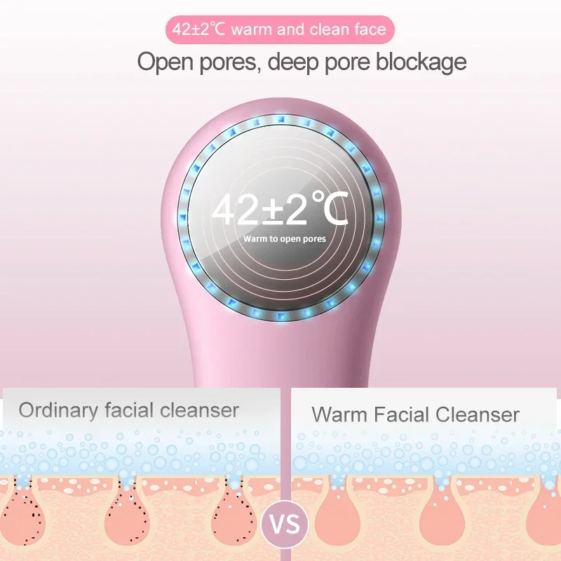 Electric Facial Cleansing Brush Device Face Scrubber Waterproof Face Scrub Brush Silicone Face Scrubber Cleanser