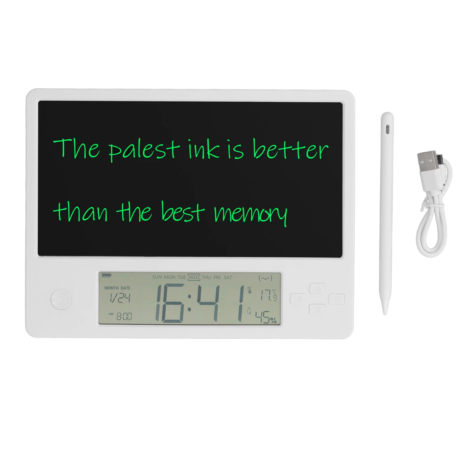 

Electronic Calendar with Notepad LCD Handwriting Board Digital Date Clock Writing Pad for Home and LCD Handwriting Board