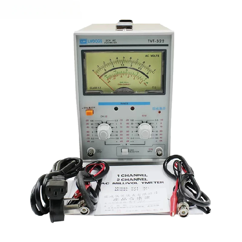 TVT-322 Dual Channel Milivoltmeter Double Needle Millivoltmeter New Design High Quality Pointer Voltage Measuring Instruments