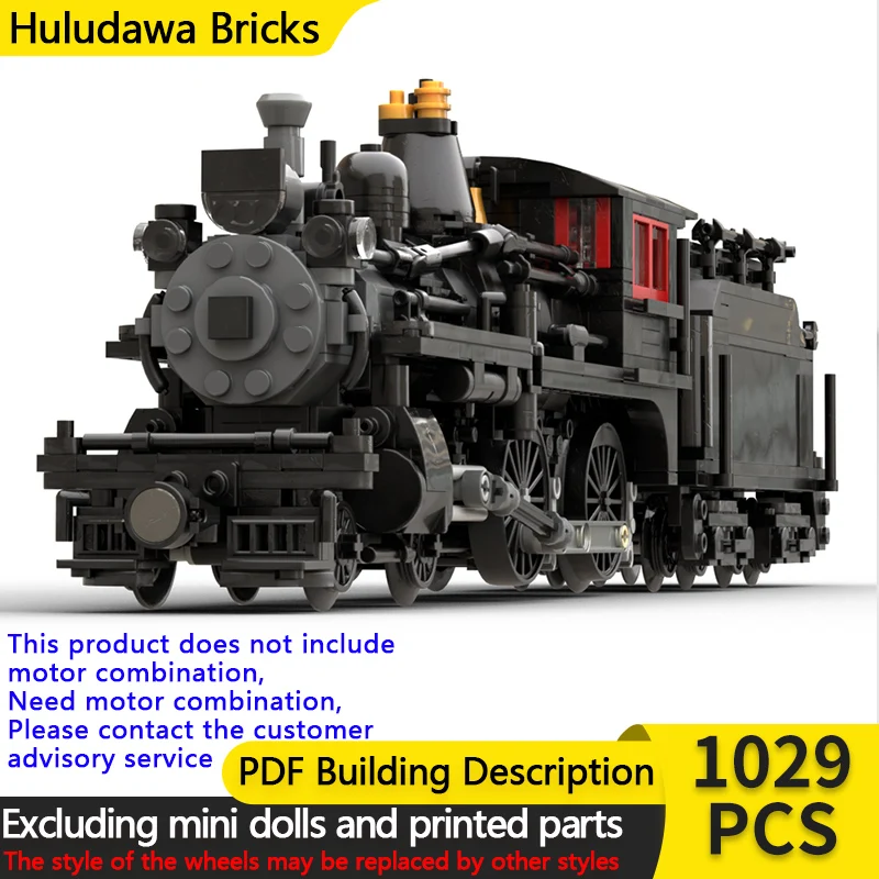 

City Car Model MOC Building Bricks American 4-4-0 Steam Locomotive Modular Technology Children Holiday Gifts Assemble Toys Suit