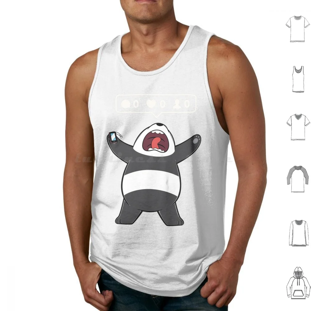 Life In A Rectangular Form Tank Tops Print Cotton Panda Bear Cartoon Grizzly Ice Polar Cool Cute Animation Tv Gumball