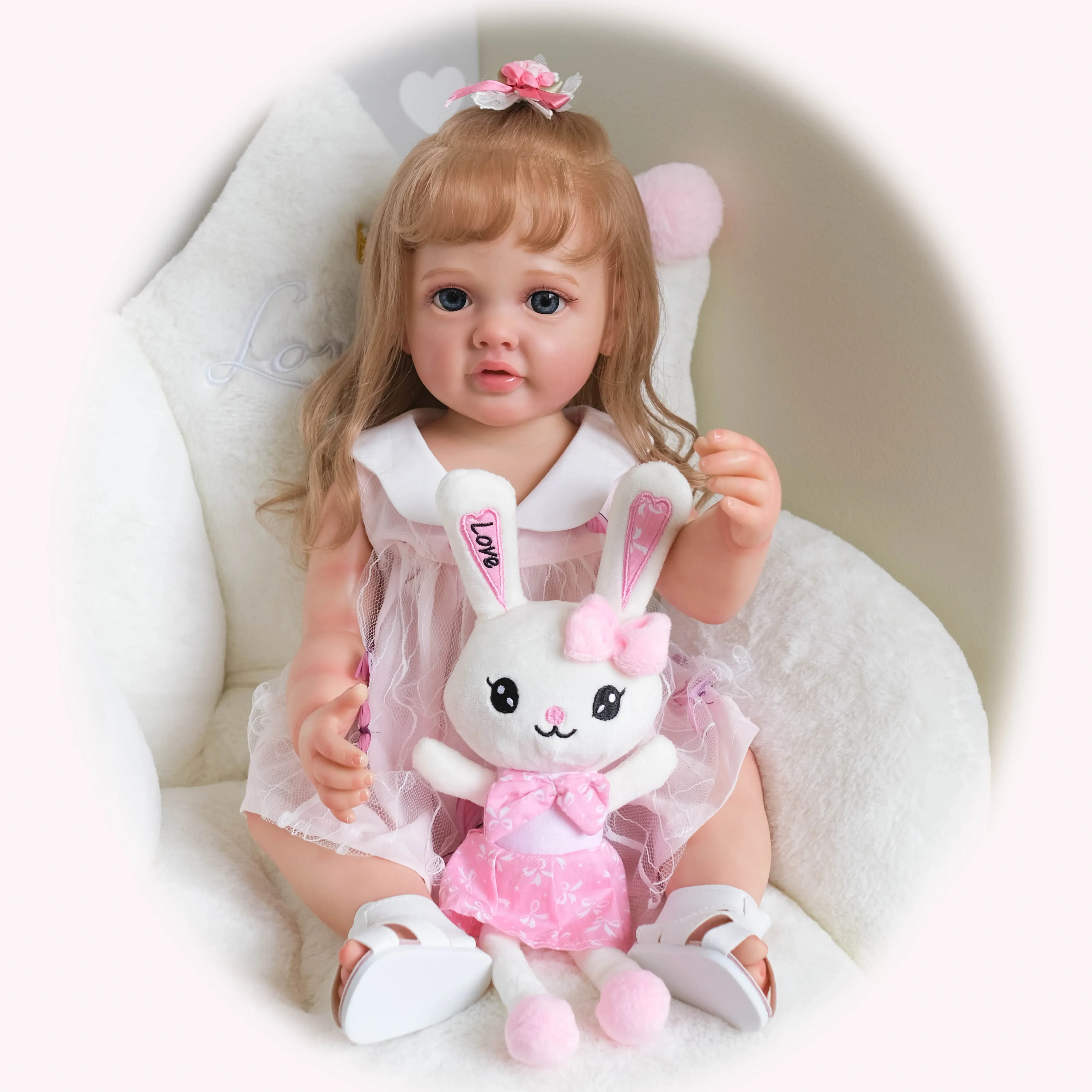 NPK 55CM Full Body Silicone Reborn Princeess Betty Toddler Lifelike Handmade 3D Skin Multiple Layers Painting with Visible Veins