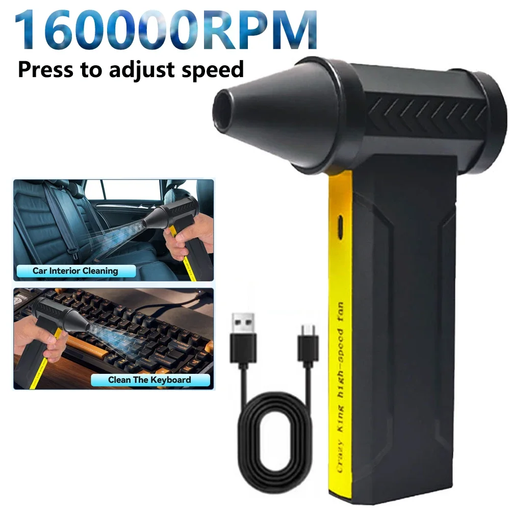 Turbojet fan Violent Fan 60M/S Powerful Air Blower 10000mAh Power Duct Fan Mini Turbo JetFan 160000RPM Brushless Motor Turbo Fan